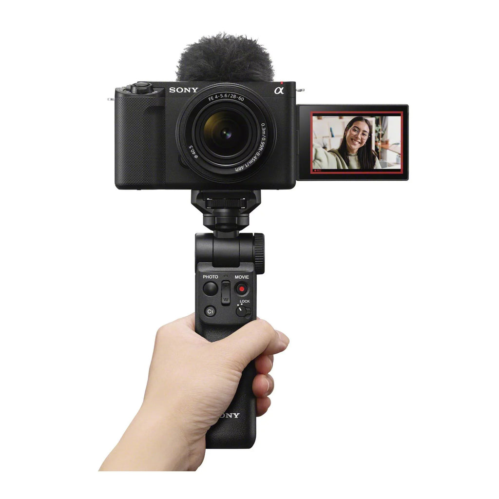 Sony Alpha ZV-E1 Mirrorless Camera with 50mm Lens, Grip, and Mic (Black) Kit