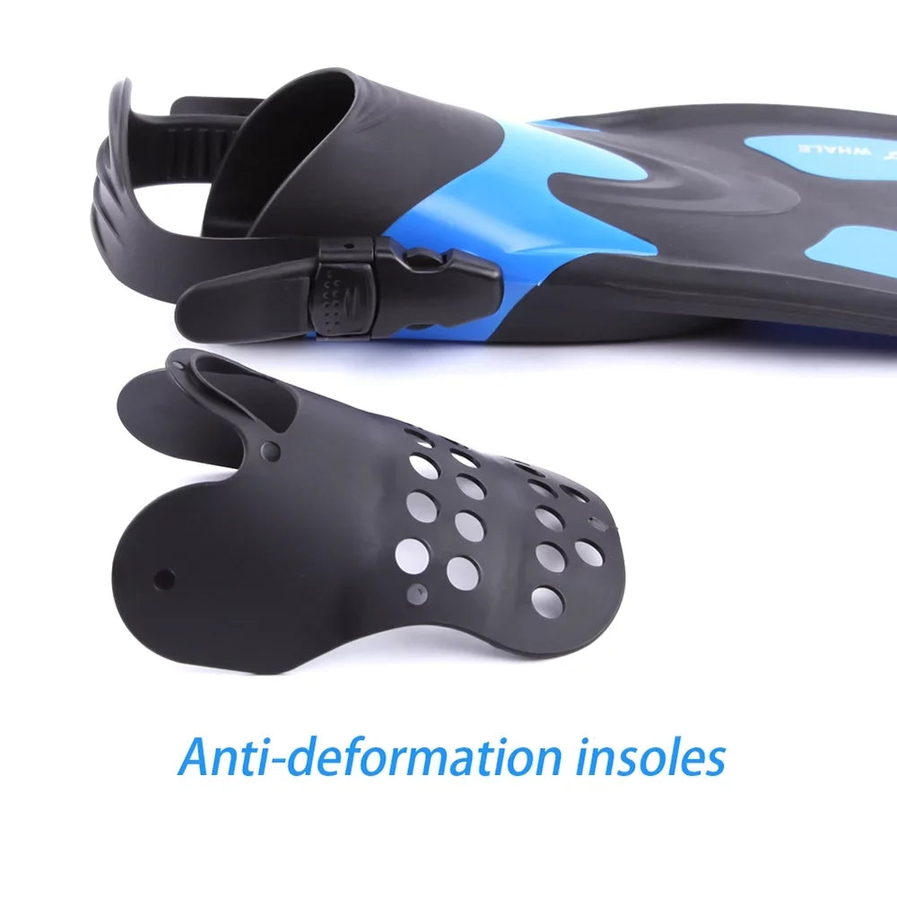 WHALE Adjustable Heel Swim Fins Perfect for Snorkeling and Water