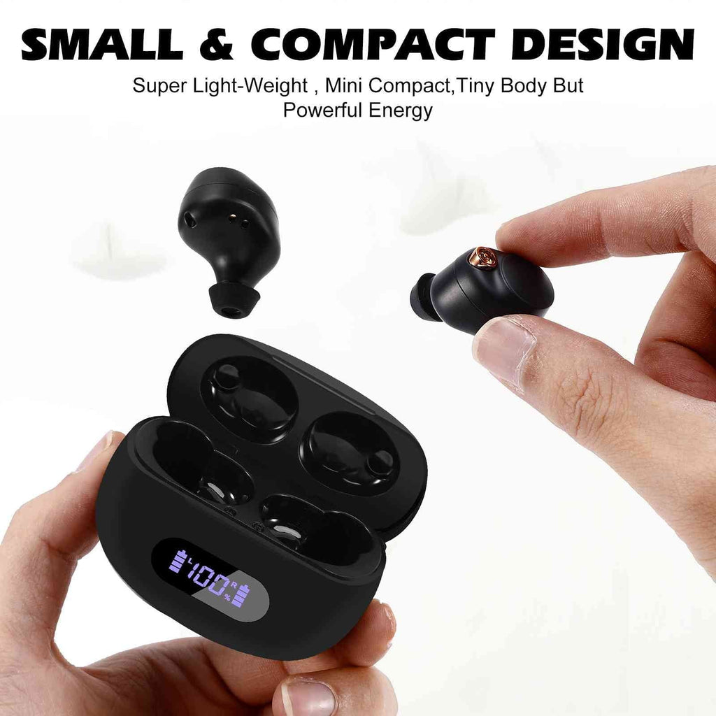 UrbanX True Wireless Bluetooth Earbuds + Charging Case, Black, Dual Connect, IPX5 Water Resistance, Bluetooth 5.2 Connection, Balanced, Bass Boost Compatible with K5 Note (2018)
