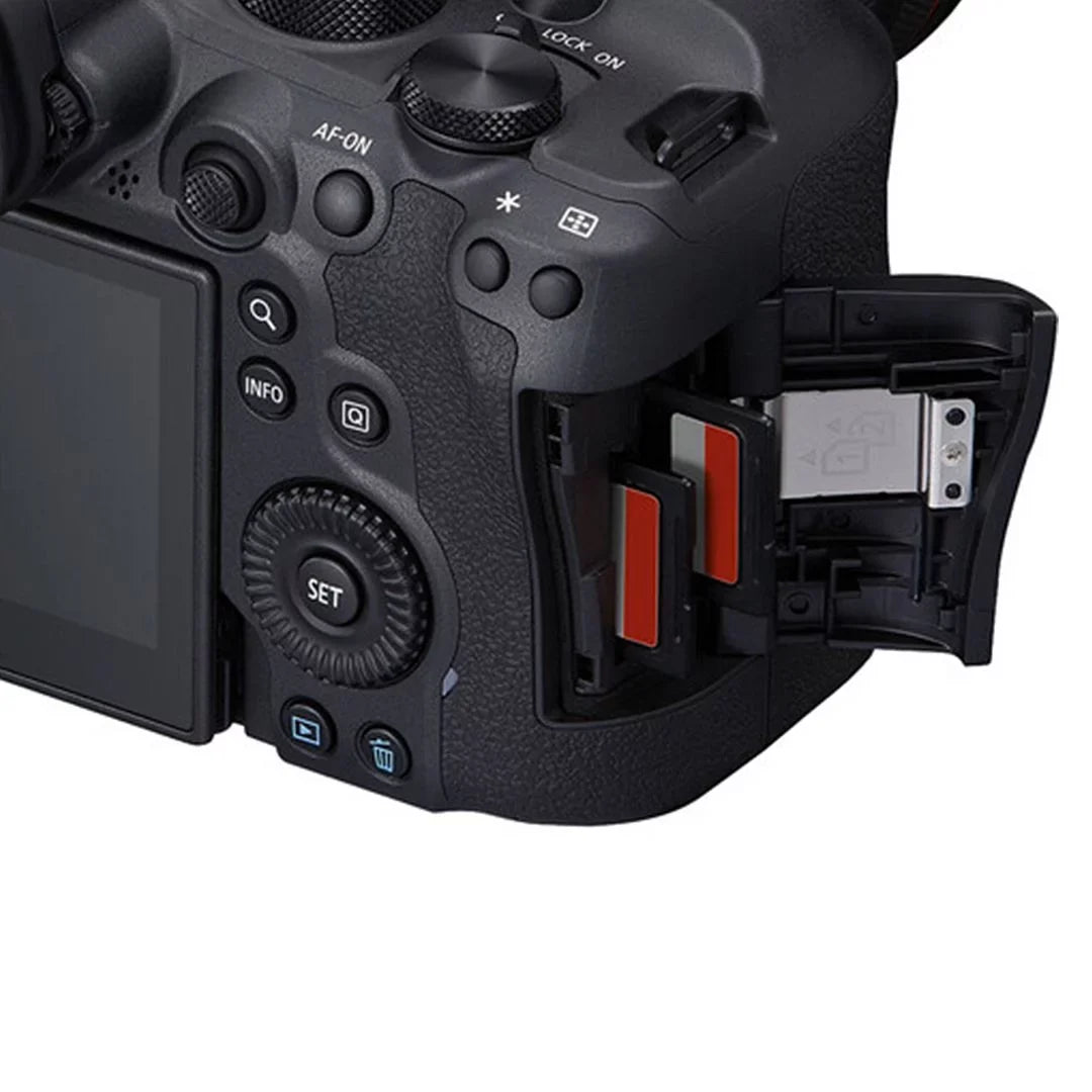 Canon EOS R6 Mark II Mirrorless Camera with RF 24-105mm Lens + Mount Adapter + 2 Pack SanDisk 32GB Memory Card + LED Flash + Case + ZeeTech Accessory
