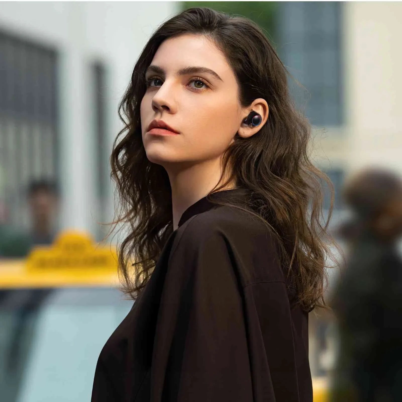 UrbanX True Wireless Bluetooth Earbuds + Charging Case, Black, Dual Connect, IPX5 Water Resistance, Bluetooth 5.2 Connection, Balanced, Bass Boost Compatible with K5 Note (2018)