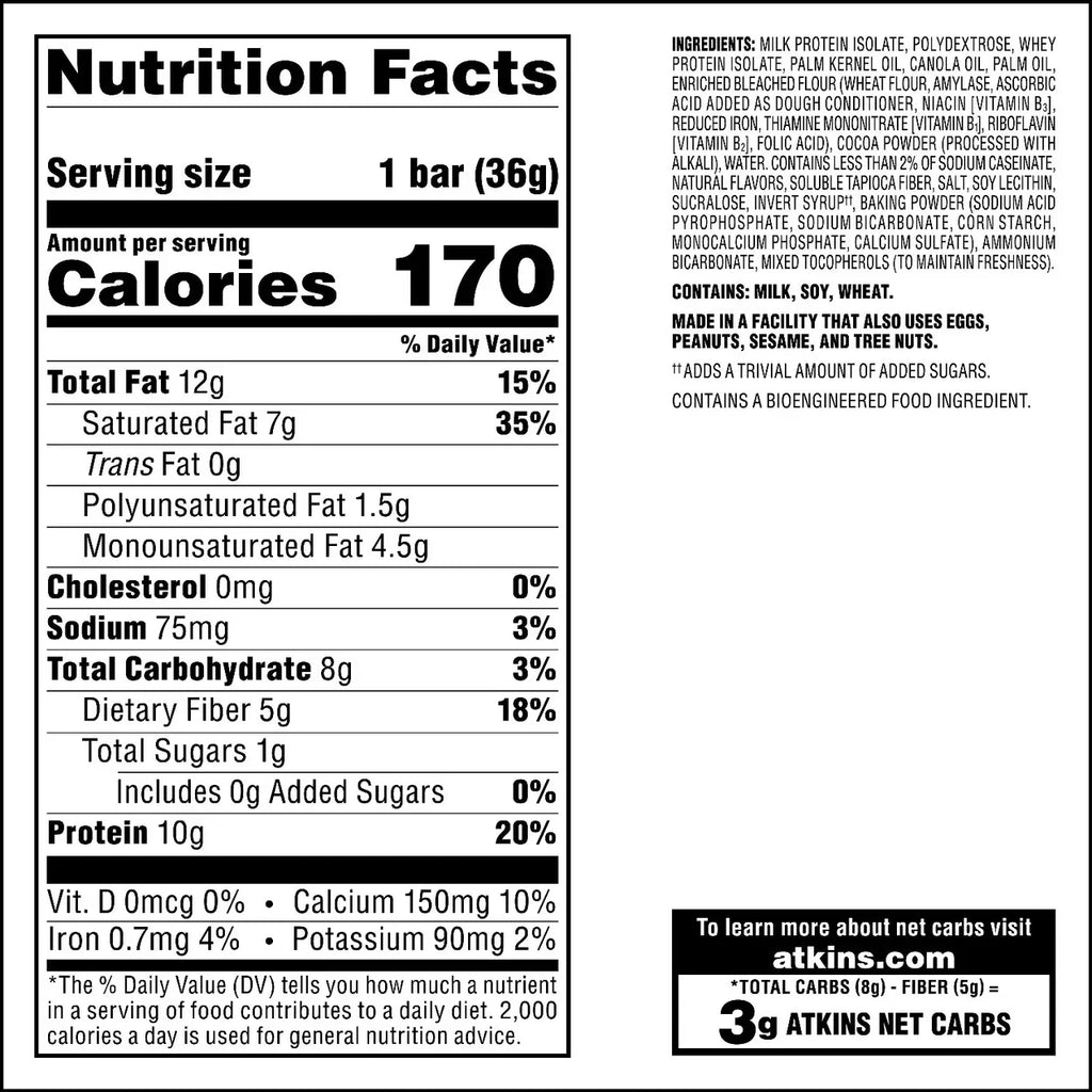 Atkins Protein Wafer Crisps Chocolate Creme 1.27 Ounce (Pack of 18)