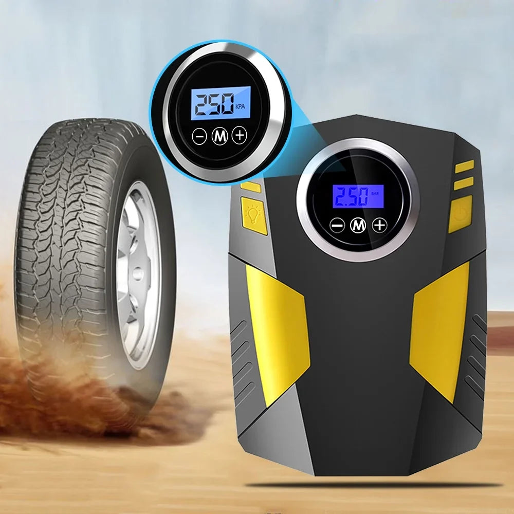 ammoon Digital Air Compressor for Car Auto Pump Portable Tire Inflator with LED Light 12V, Fast Inflation & Accurate Reading