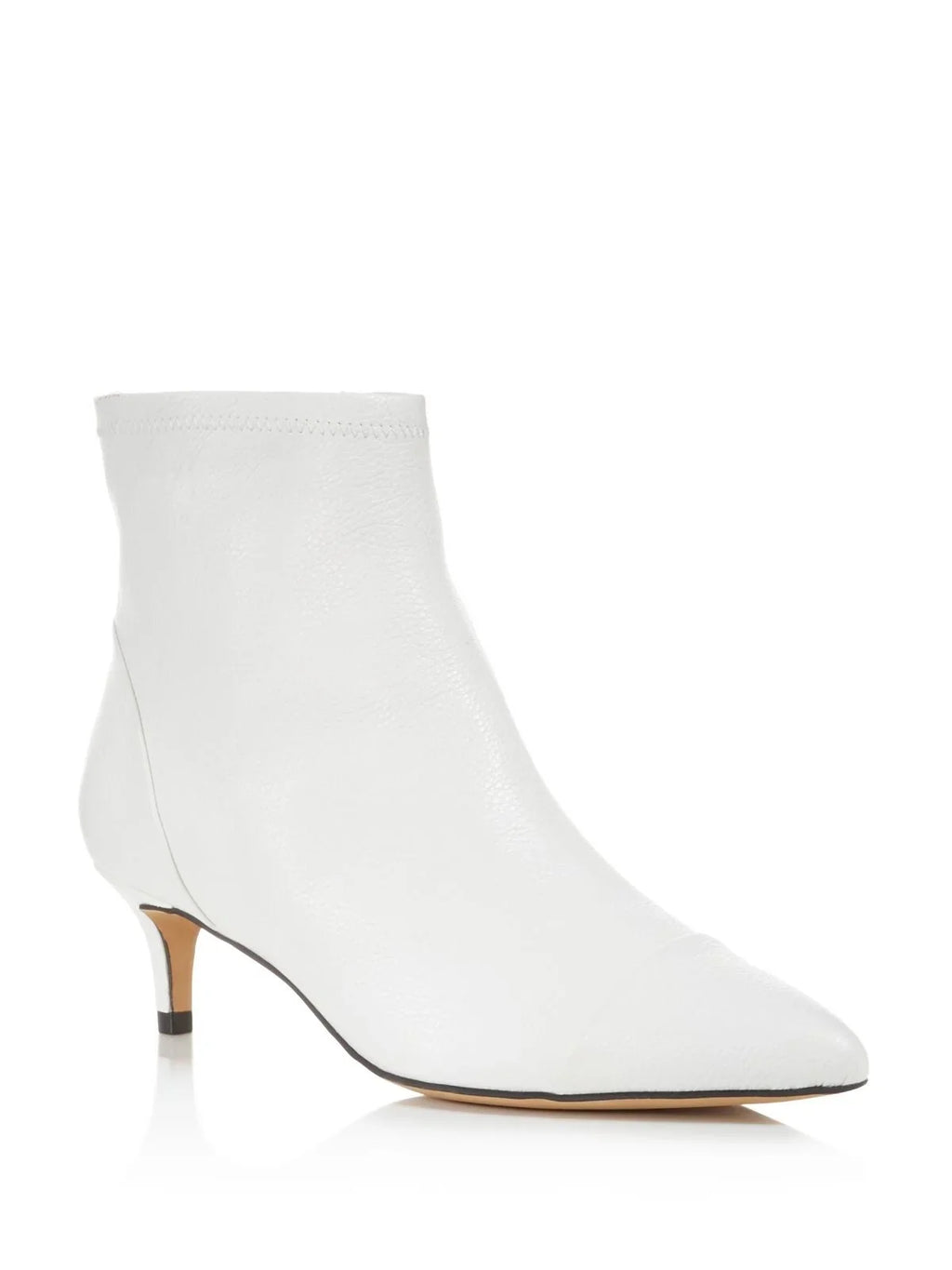 REBECCA MINKOFF Womens White Comfort Siya Pointed Toe Kitten Heel Zip-Up Leather Booties 7.5 M