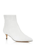 REBECCA MINKOFF Womens White Comfort Siya Pointed Toe Kitten Heel Zip-Up Leather Booties 7.5 M