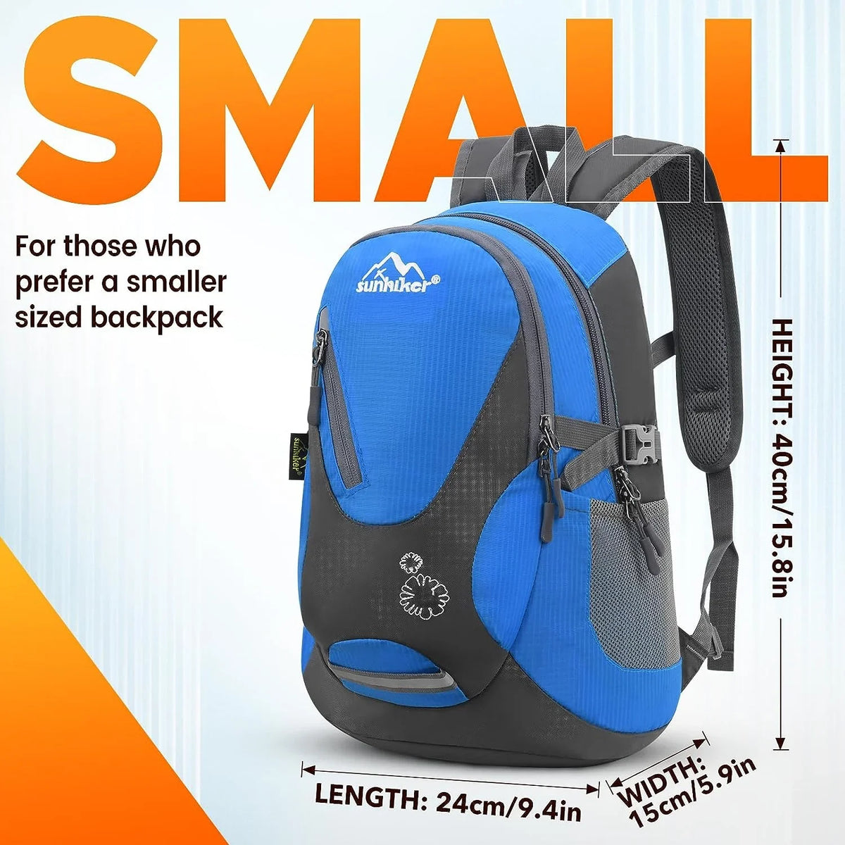 sunhiker Cycling Hiking Backpack Water Resistant Travel Backpack Lightweight SMALL Daypack M0714 Small Blue