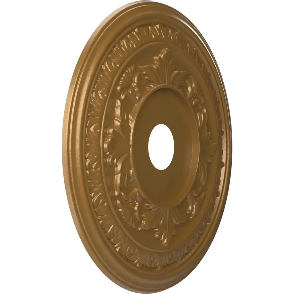 Ekena Millwork 22"OD x 3 1/2"ID x 1"P Baltimore Thermoformed Plastic Ceiling Medallion (Fits Canopies up to 7 3/4"), Metallic Gold Rush