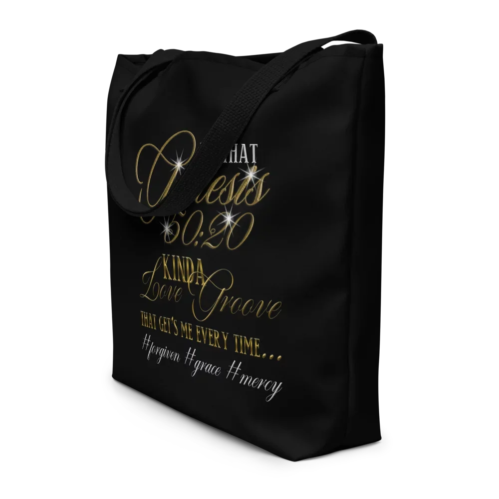 Genesis 50:20 Kinda Love Groove Large Tote Bag