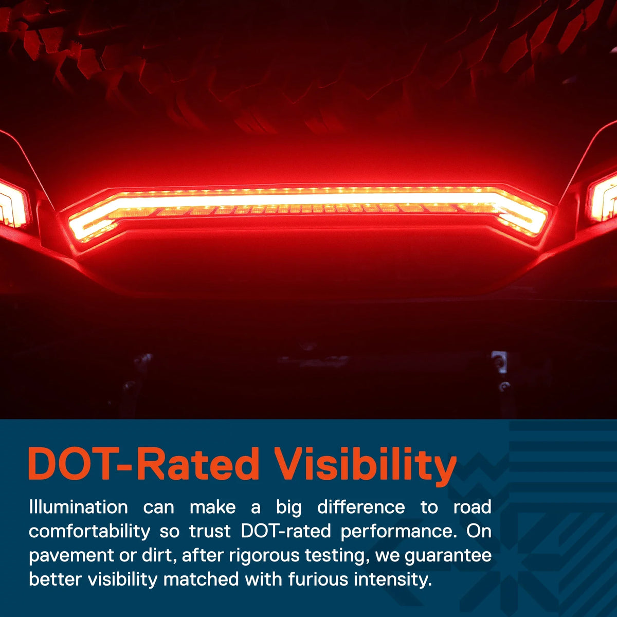 LED 3rd Brake Center Tail Light for Polaris RZR XP 1000 Turbo Sportsman 1000 XP 2019 2020 2021 2022 UTV [Thunder Design] [DOT-Rated] - Smoked