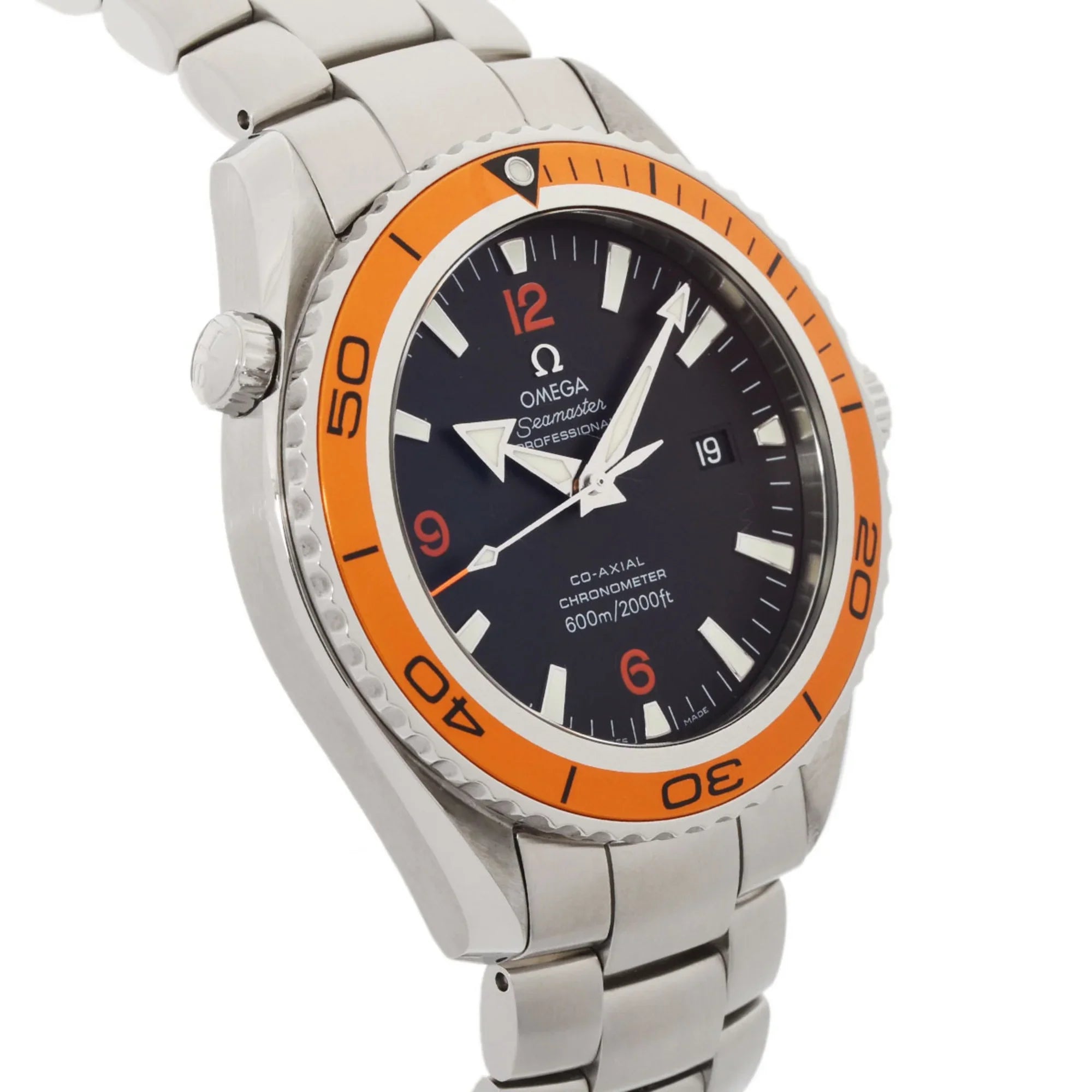 Pre-Owned OMEGA Seamaster Planet Ocean 600 Co-Axial 2208.5 Men's SS Watch Automatic Black Dial (Good)