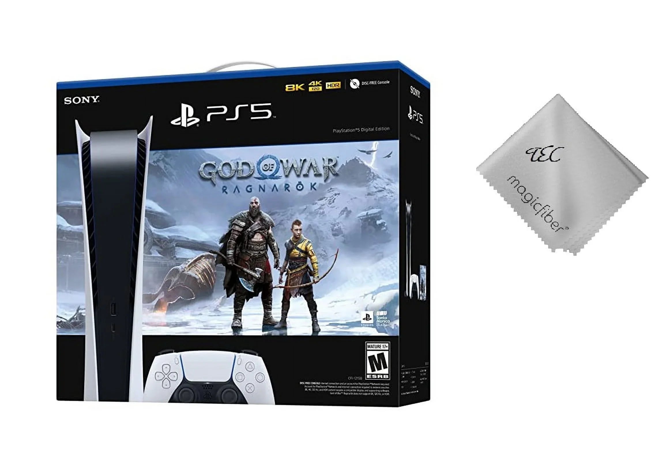 TEC Sony PlayStation_PS5 Video Game Console (Digital Edition) with God of War (GOW) Ragnarök Bundle -PlayStation - 5