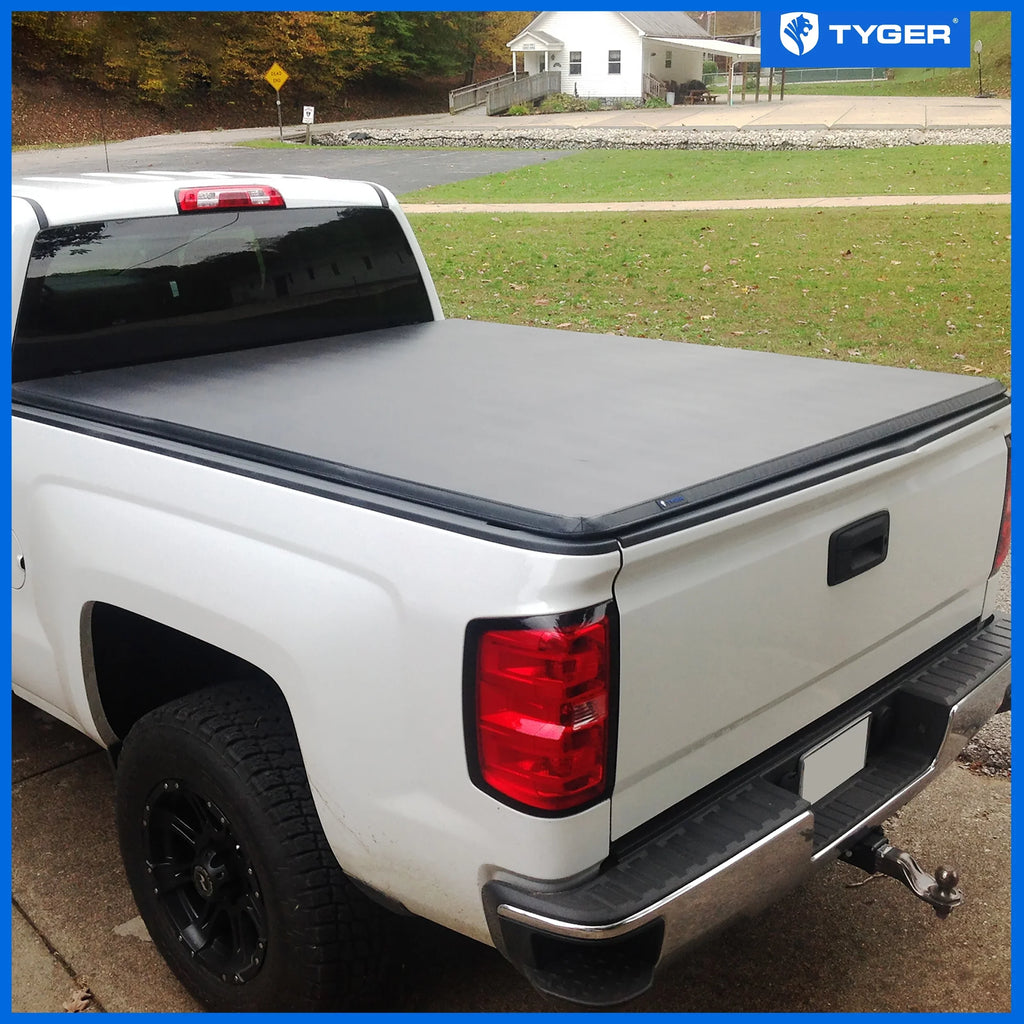 Tyger Auto T3 Soft Tri-fold Truck Bed Tonneau Cover Compatible with 2014-2018 Chevy Silverado / GMC Sierra 1500; 2015-2019 2500HD 3500HD; 2019 LD/Limited | 6'6" Bed | TG-BC3C1007 | Vinyl