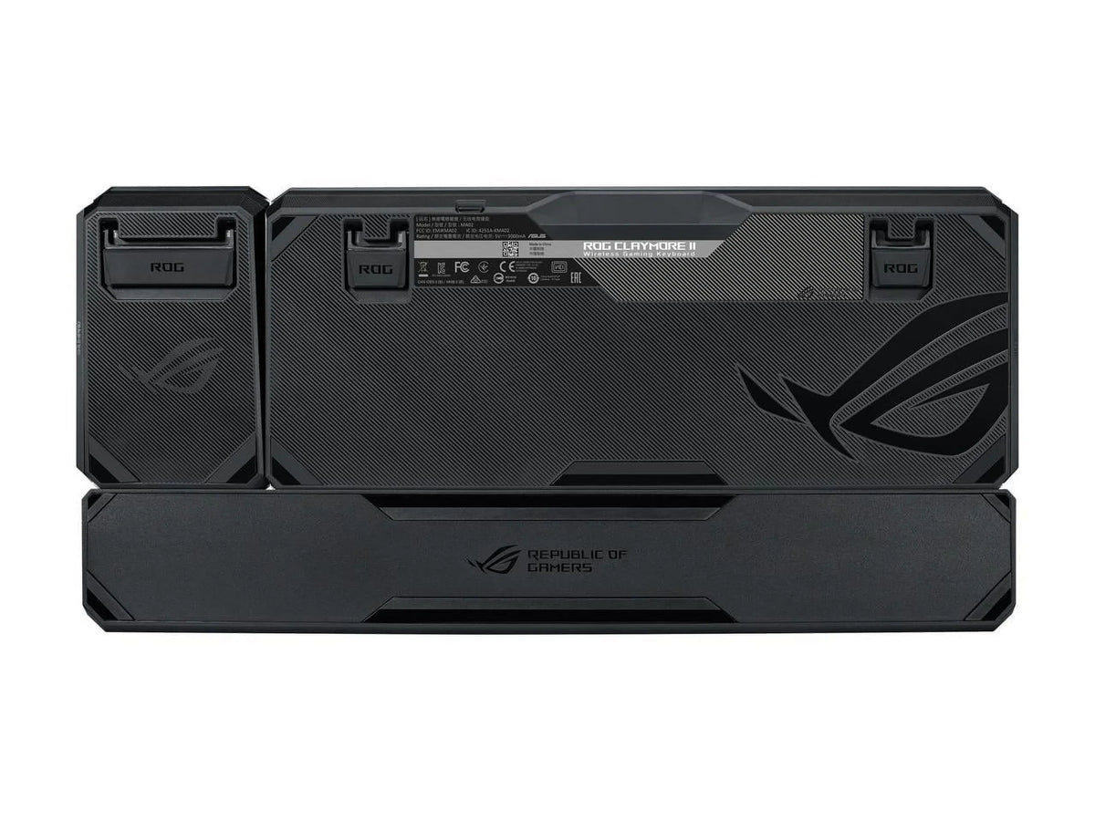 MA02 ROG Claymore II Wireless Modular Gaming Mechanical Keyboard with ROG RX Blue Switches, detachable numpad & wrist rest