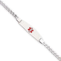 Primal Silver Sterling Silver Rhodium-plated Medical ID Curb Link Bracelet