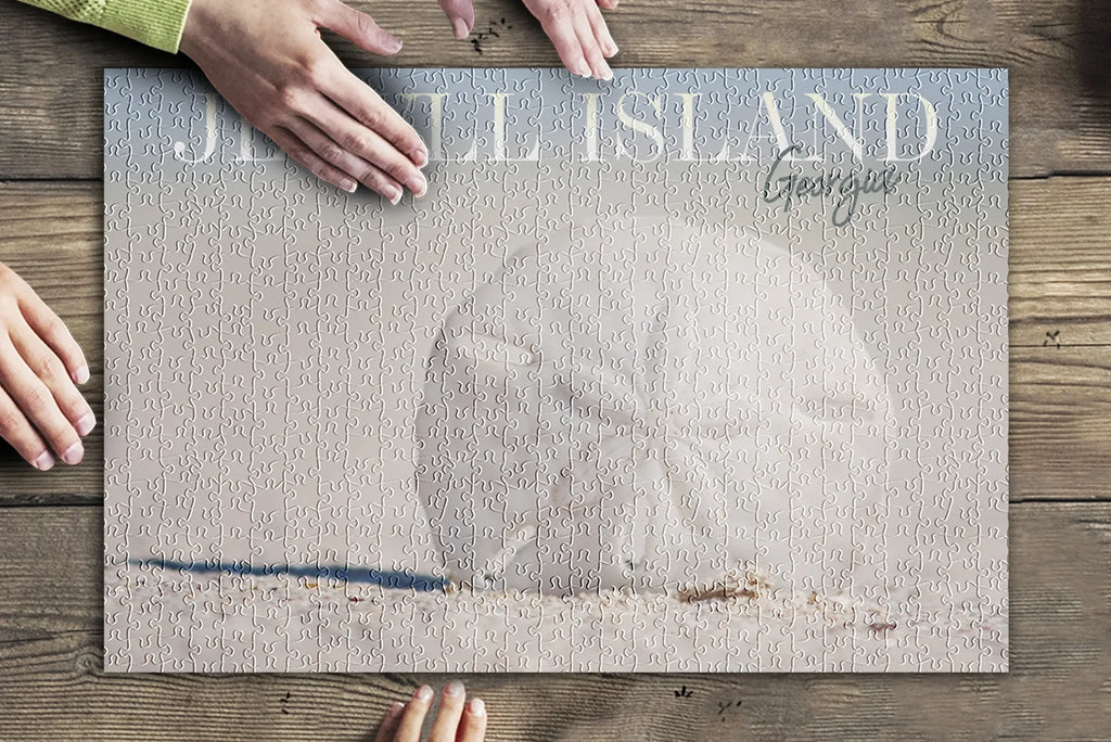 Jekyll Island, Georgia, Sand Dollar on Beach (19x27 inches, Premium 500 Piece Jigsaw Puzzle for Adults and Family, Made in USA)