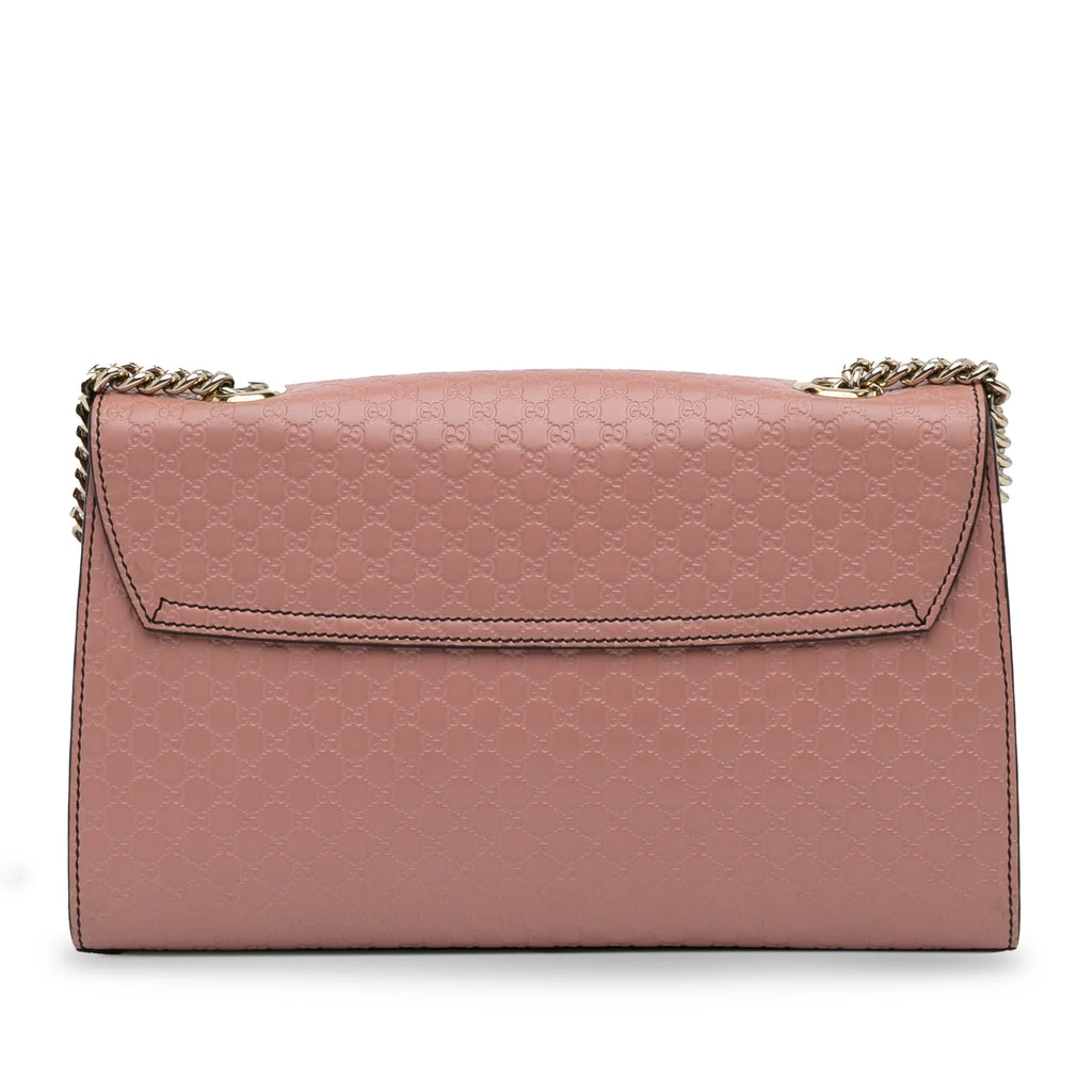 Pre-Owned Authenticated Gucci Medium Microguccissima Emily Shoulder Bag Calf Leather Pink Unisex (Good)