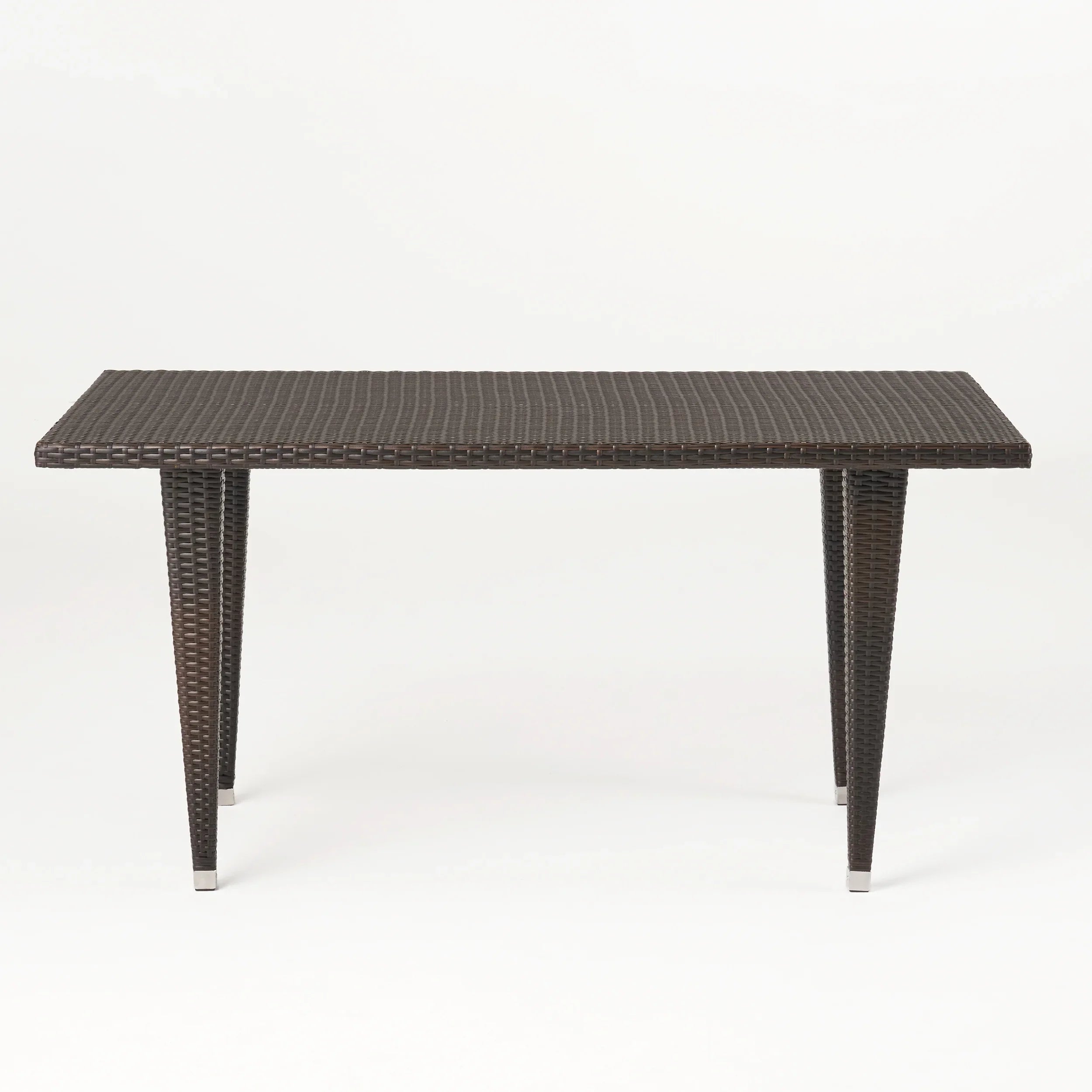 Emil Outdoor Multi-brown Wicker Rectangle Table