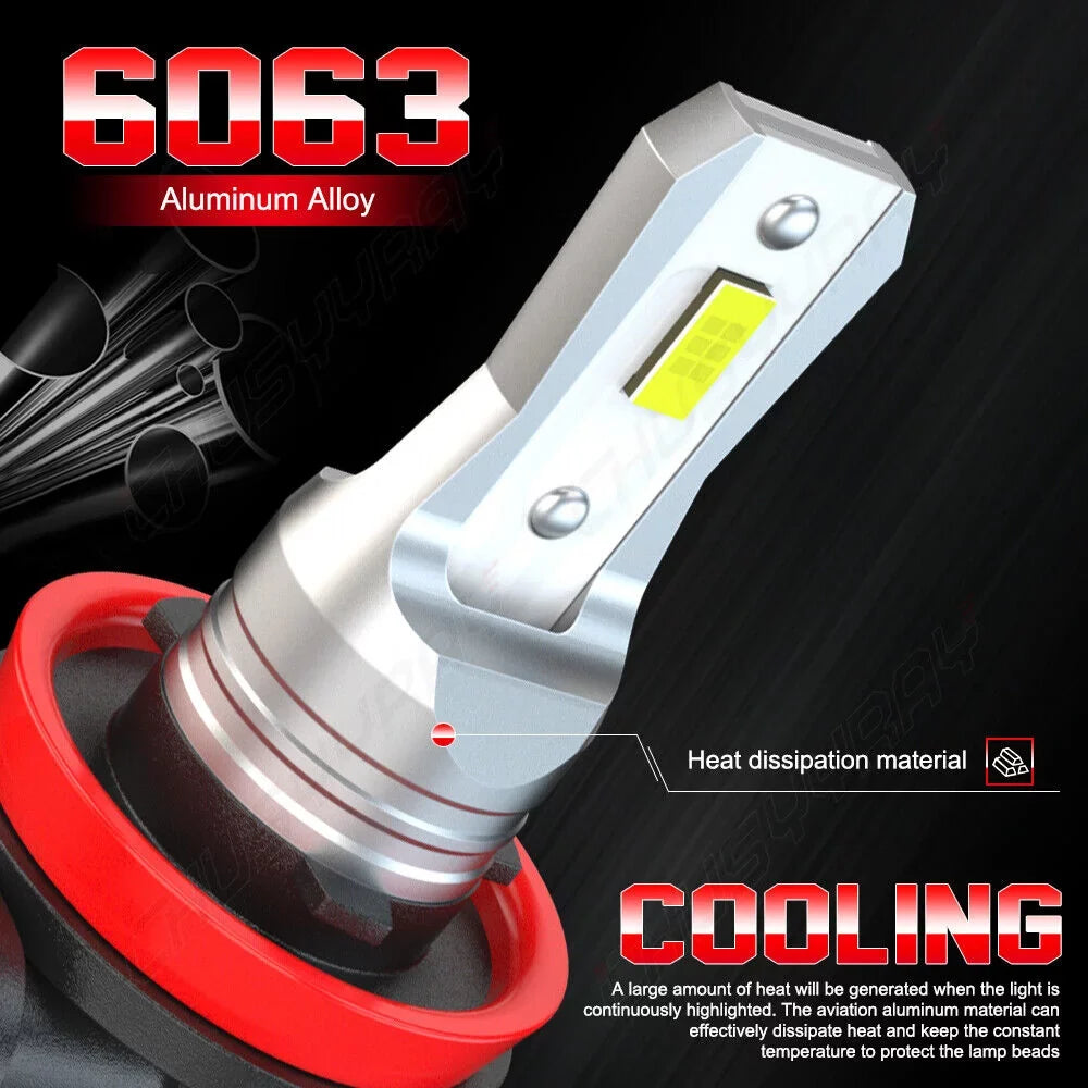 6X LED High/Low 9005+H7 Headlight H8/H9 Fog Bulb Kit Fit for Mazda CX-7 2007-2009 2010 2011