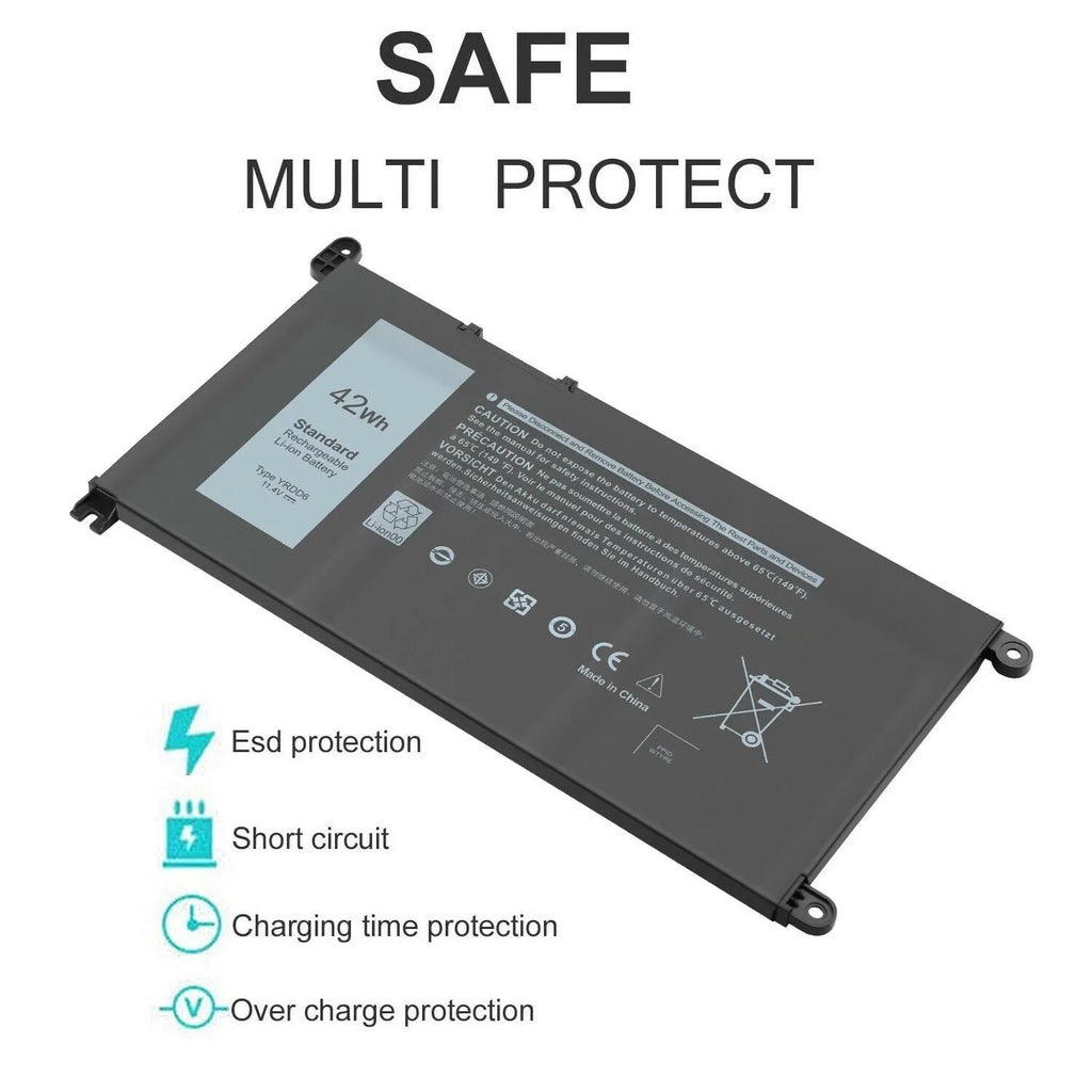 42Wh YRDD6 Laptop Battery for Inspiron 7586 5482 5485 5491 3310 3493 2in1