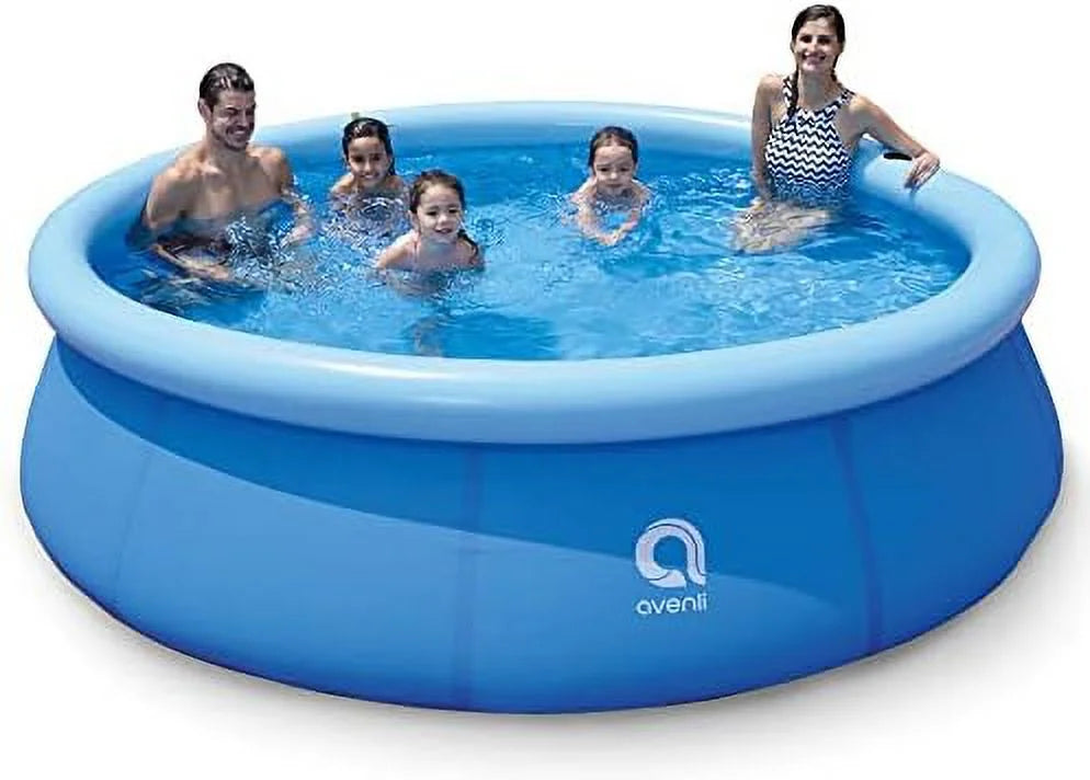 avenli 17807 10 foot x 30 inch 2 to 3 person capacity prompt set above ground kids Blow-up outdoor backyard kiddie swimming pool, blue