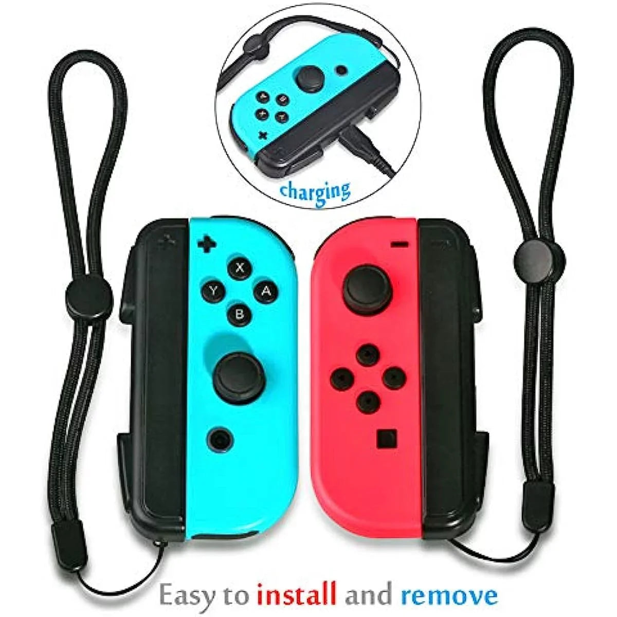 Mini Charging Grip with Strap for Switch Joy-Con Controller