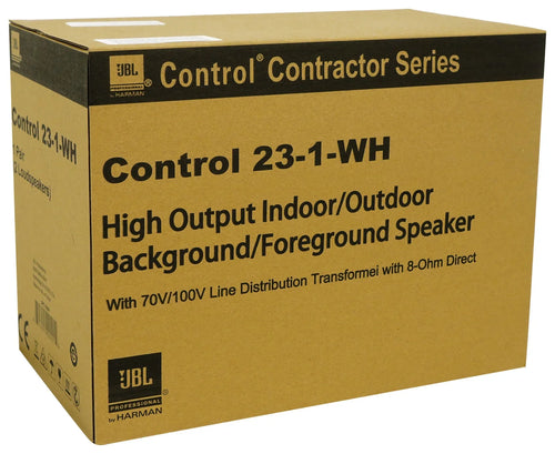 (10) JBL Control 23-1 White 3" Indoor/Outdoor 70v Commercial Wall Speakers + Amp