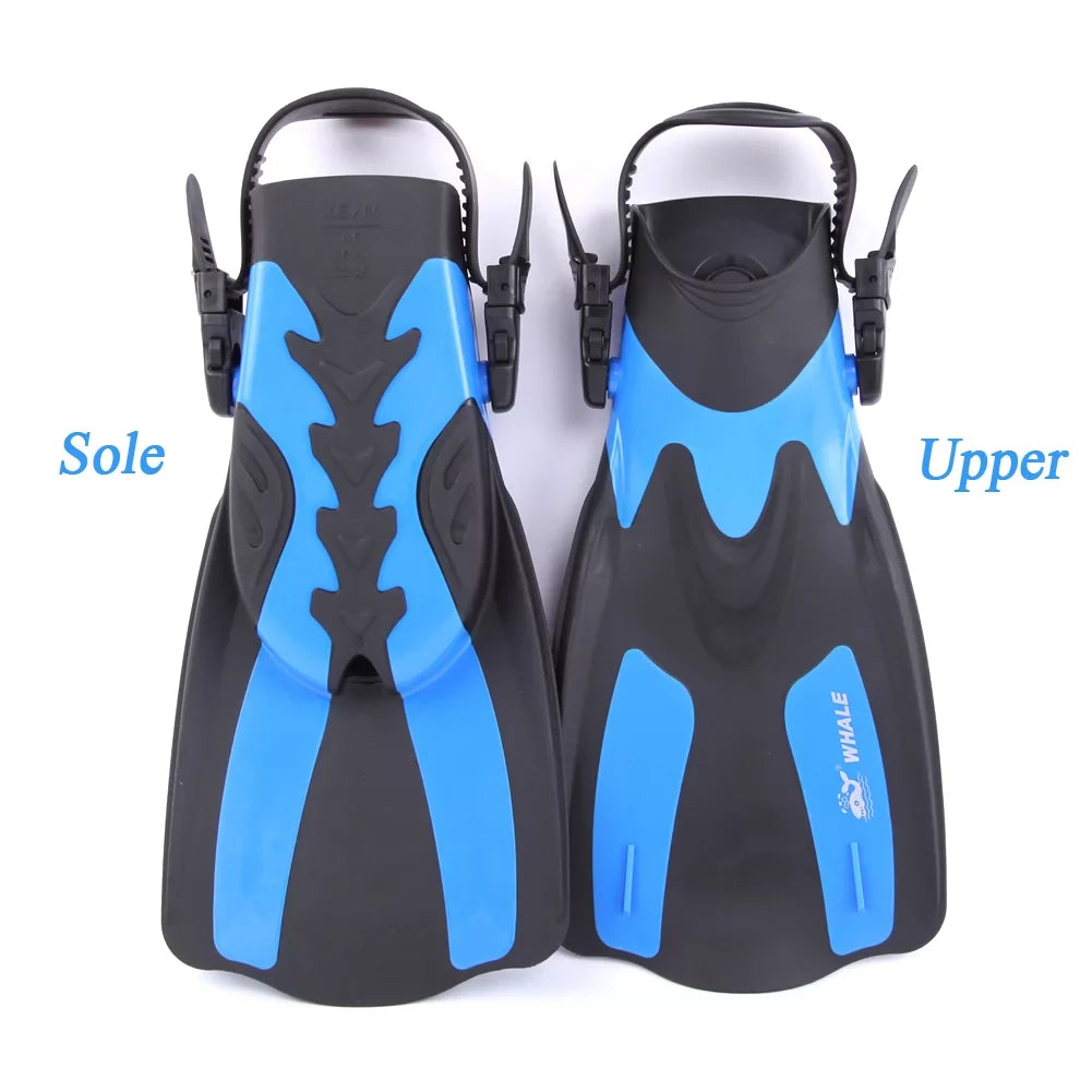 WHALE Adjustable Heel Swim Fins Perfect for Snorkeling and Water