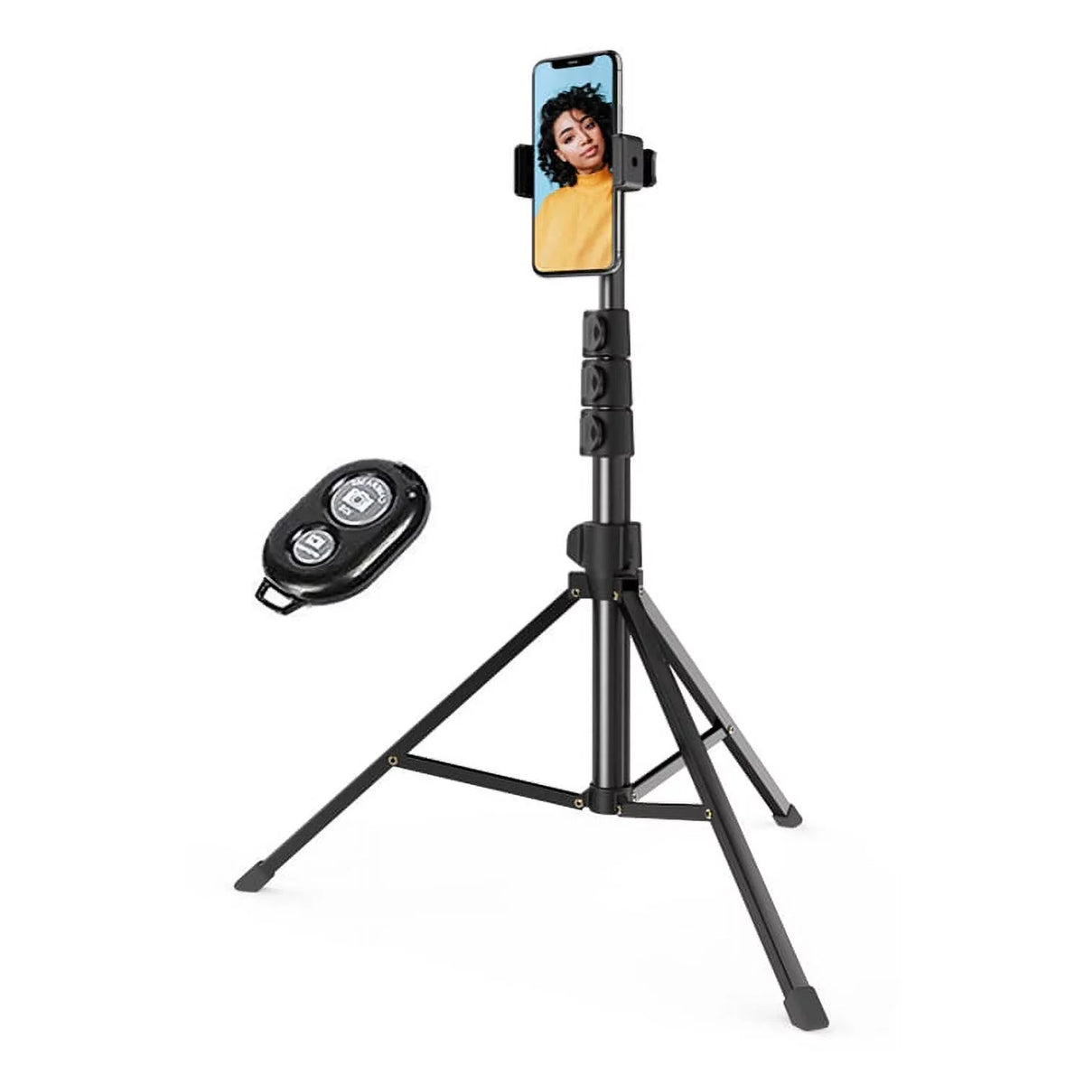 67" Extendable Tripod Stand Wireless Remote Shutter Selfie Stick Q1R for Alcatel Jitterbug Smart 2, REVVL 2 - iPhone XS Max XR X 8 PLUS 7 Plus SE (2020) 6S 13 Pro Max 12 Pro Max 11 Pro Max