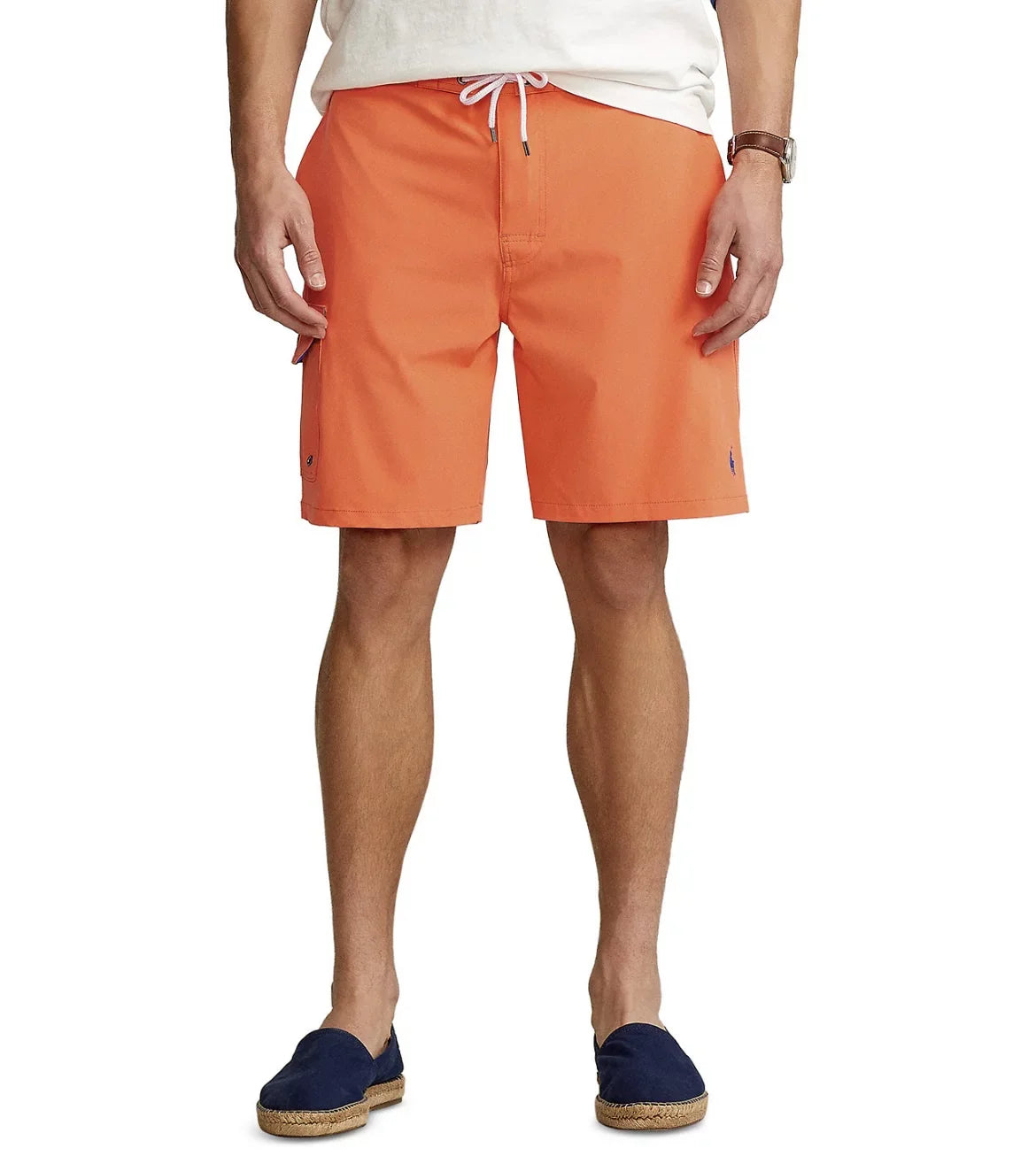 $75 Polo Ralph Lauren Men's Kailua Classic Fit Swim Trunks, Orange, S