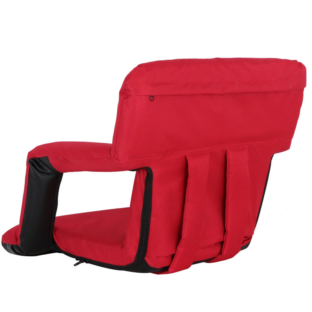 ZENSTYLE Water-resistant Stadium Seat with Cup Holder 7 Tiltable Positions - Red