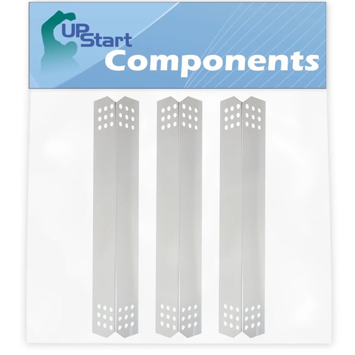 3-Pack BBQ Grill Heat Shield Plate Shelter Replacement Parts for Jenn Air 720-0720 - Old - Compatible Barbeque Stainless Steel Flame Tamer, Flavorizer Bar, Vaporizer Bar, Burner Cover 16 1/8"