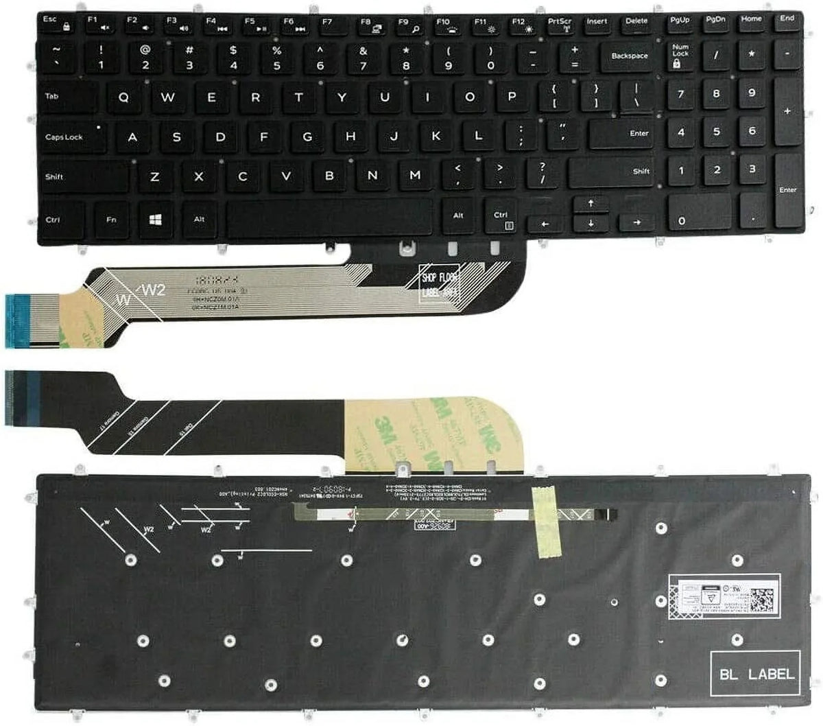 New US Black English Backlit Laptop Keyboard (Without palmrest) Replacement for G3 15 3590 G3 3579 G3 3779 G5 15 5590 G7 15 7588 17 7790 G7 15 7590 Light Backlight