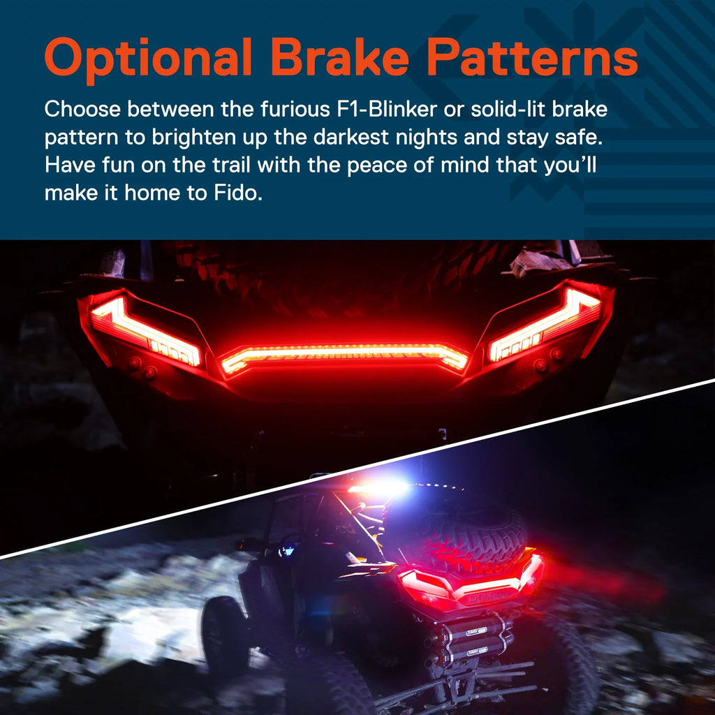 LED 3rd Brake Center Tail Light for Polaris RZR XP 1000 Turbo Sportsman 1000 XP 2019 2020 2021 2022 UTV [Thunder Design] [DOT-Rated] - Smoked
