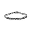 Haus of Brilliance .925 Sterling Silver 1/4 Cttw Womens Treated Black Round cut Box Clasp Diamond Tennis 7" Inches Bracelet (Black Color, I3 Quality)