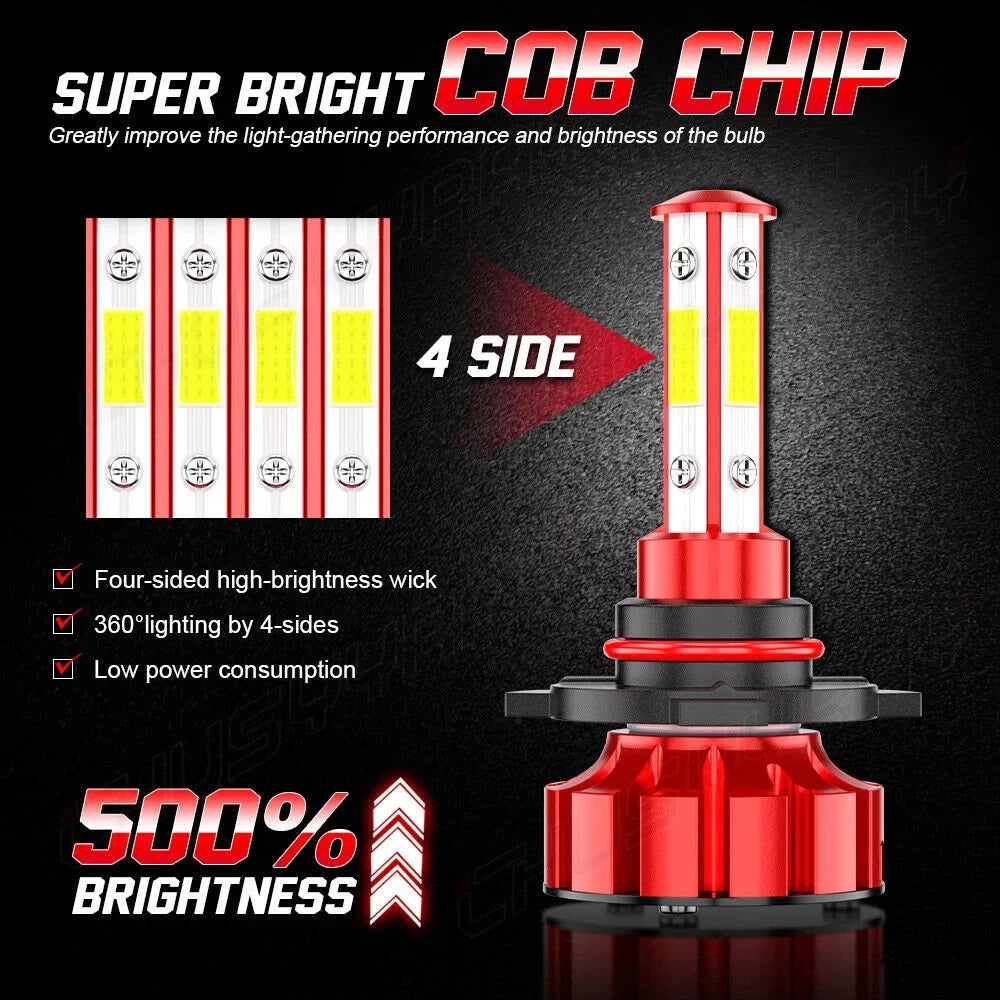 6X LED High/Low 9005+H7 Headlight H8/H9 Fog Bulb Kit Fit for Mazda CX-7 2007-2009 2010 2011