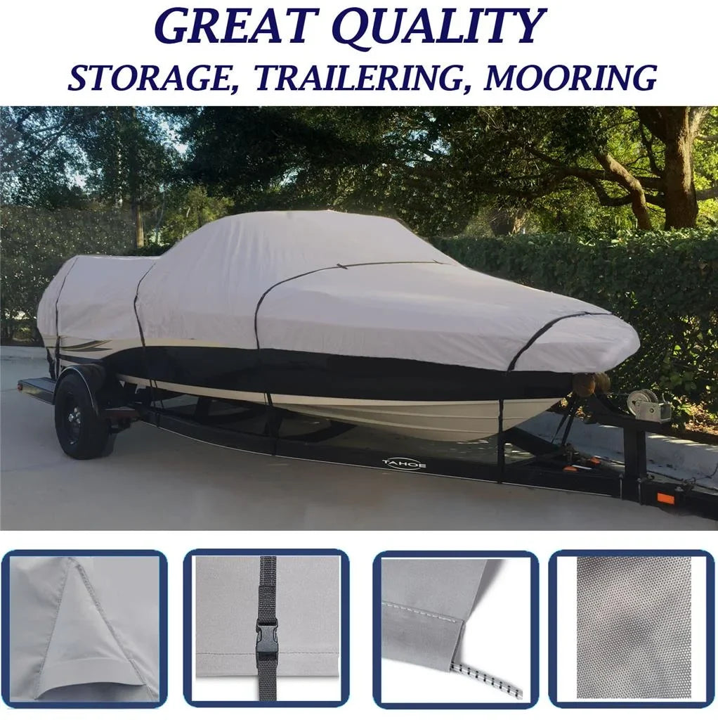 BOAT COVER Compatible for DELTA/GREGOR EAGLE 16 TC O/B 96 STORAGE, TRAVEL, LIFT