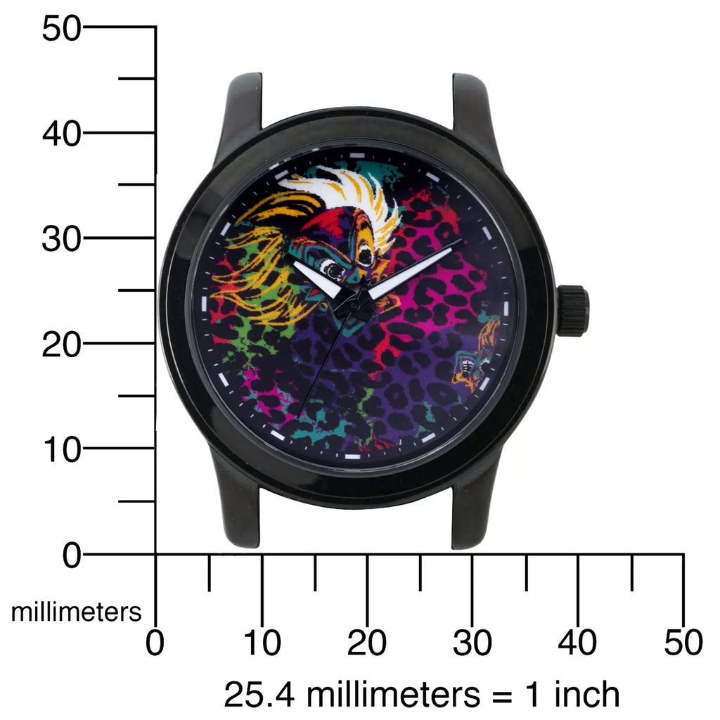 Disney Villains Cruella De Vil Women's Black Alloy Watch, 1-Pack