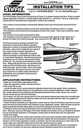 STIFFIE Techtron Navy/Gold 3" Alpha-Numeric Identification Custom Kit Registration Numbers & Letters Marine Stickers Decals for Boats & Personal Watercraft PWC