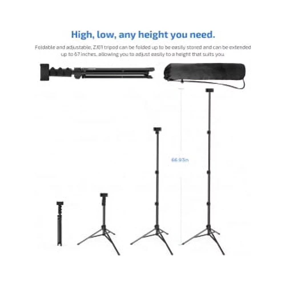 67" Extendable Tripod Stand Wireless Remote Shutter Selfie Stick Q1R for Alcatel Jitterbug Smart 2, REVVL 2 - iPhone XS Max XR X 8 PLUS 7 Plus SE (2020) 6S 13 Pro Max 12 Pro Max 11 Pro Max
