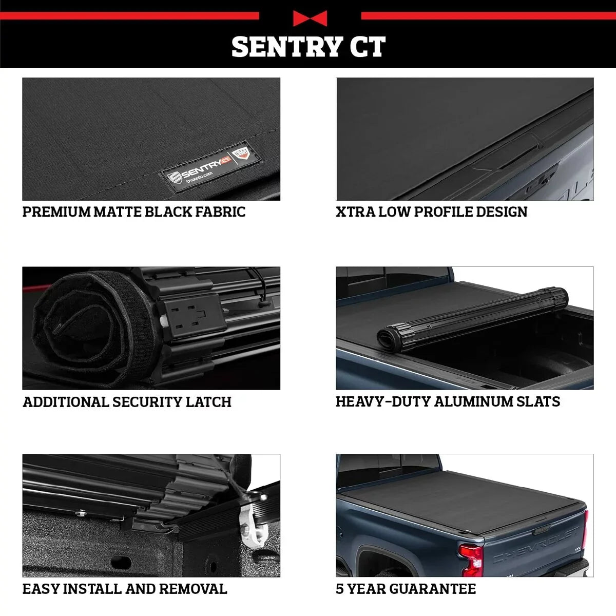 Truxedo Sentry Ct Hard Rolling Truck Bed Tonneau Cover | 1594716 | Compatible with 2022 Ford Maverick 4' 6" Bed (54.4")
