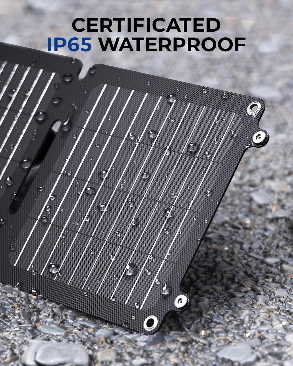 BigBlue 20W ETFE Solar Charger (5V/4A Max) with Kickstand, SolarPowa 20 Portable Solar Panel Charger with USB-A and USB-C, IP65 Waterproof, Compatible with iPhone, iPad, Samsung, LG etc.