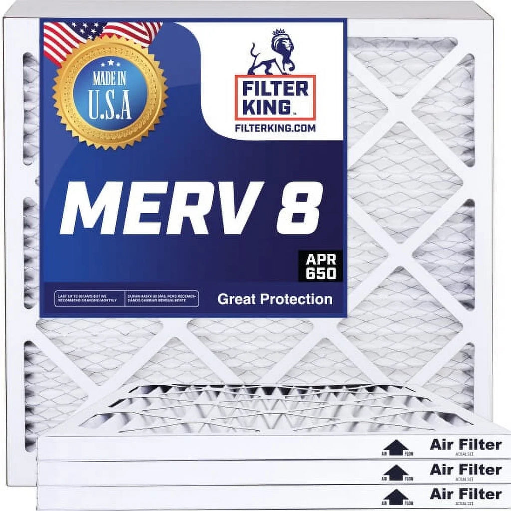 Filter King 8x63.5x1a Air Filter | 4-PACK | MERV 8 HVAC Pleated A/C Furnace Filters | MADE IN USA | Actual Size: 8 x 63.5 x .75"