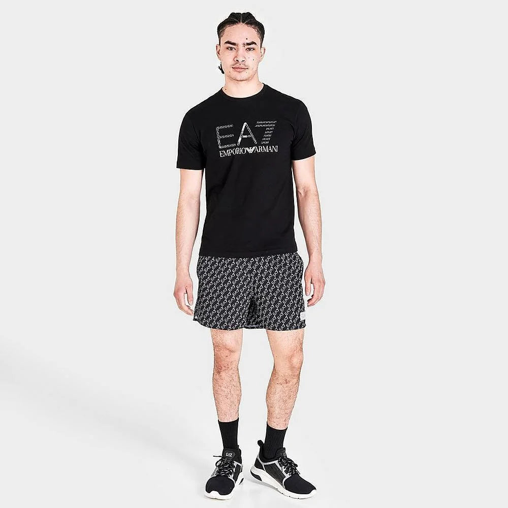 MEN'S EMPORIO ARMANI EA7 GRAPHIC MONOGRAM SWIM SHORTS Size Large