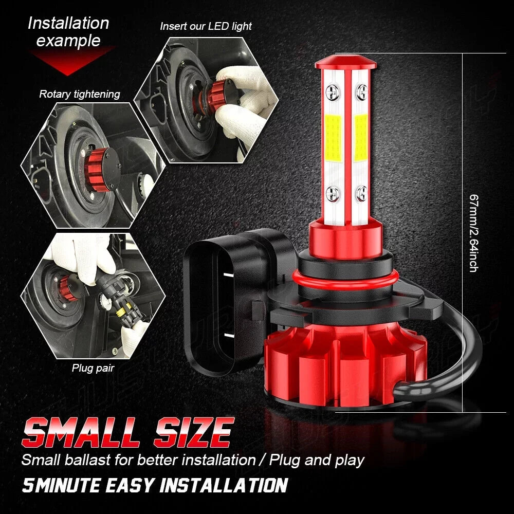 6X LED High/Low 9005+H7 Headlight H8/H9 Fog Bulb Kit Fit for Mazda CX-7 2007-2009 2010 2011