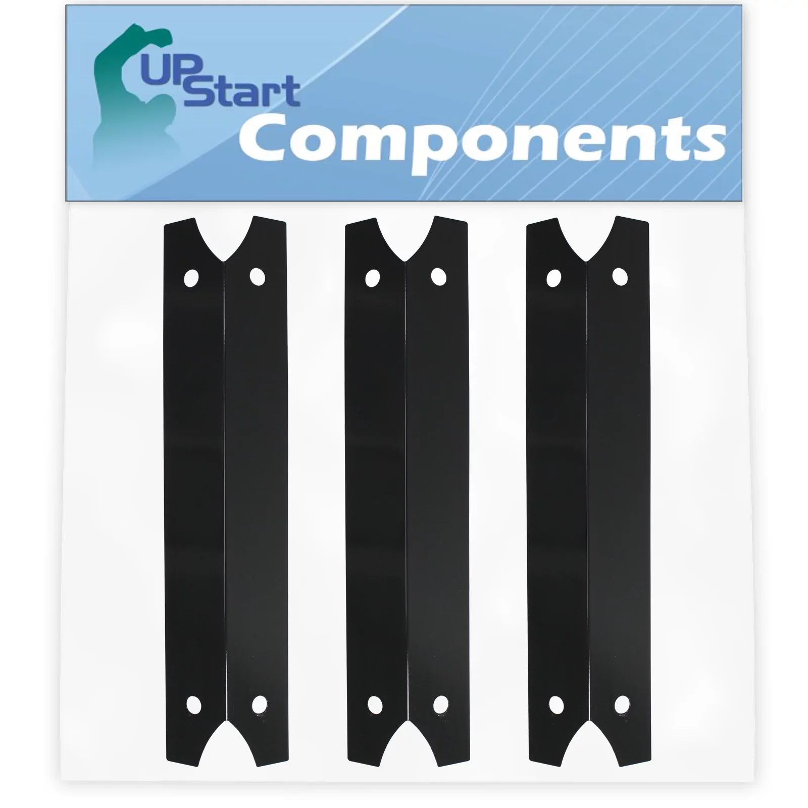 3-Pack BBQ Grill Heat Shield Plate Covering Replacement Parts for Charmglow 81022101 - Compatible Barbeque Porcelain Steel Flame Tamer, Flavorizer Bar, Vaporizer Bar, Burner Cover 17 3/4"
