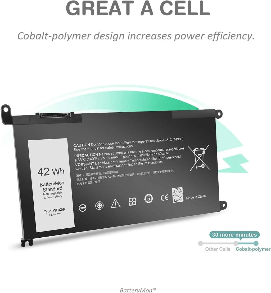 WDX0R Battery for INS 13MF 14MF 15MF INS14/INS15 Series 13MF-D1508TA 14MF Pro-D1525TS Ins14-7460-D1605G Ins15-5567-D1525A Vostro 3480 3481 3583 5468 5481 5468D 5568 5568D 5581 5741 P58F T2JX4