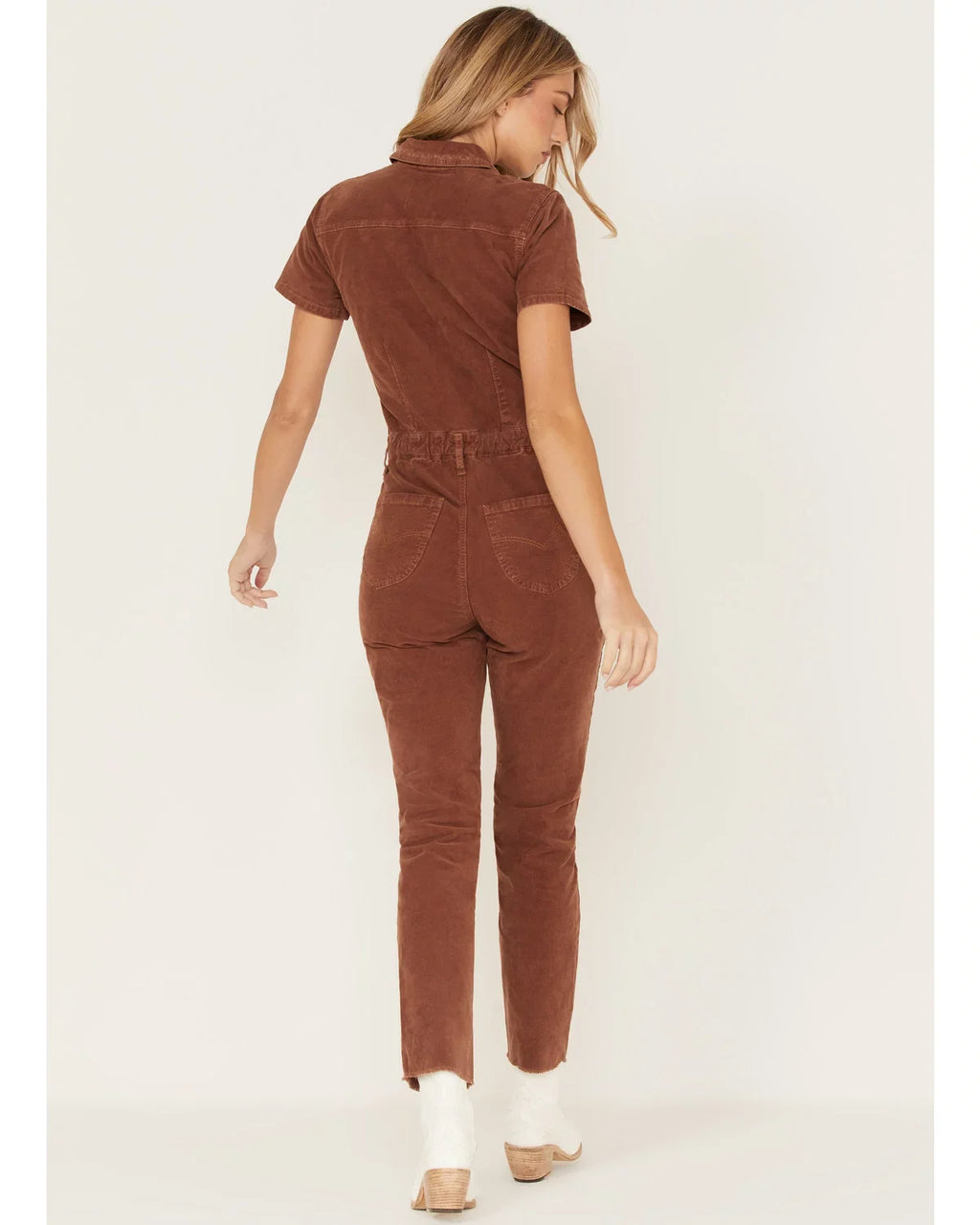 Cleo + Wolf Women's Corduroy Jumpsuit Dark Brown Large US