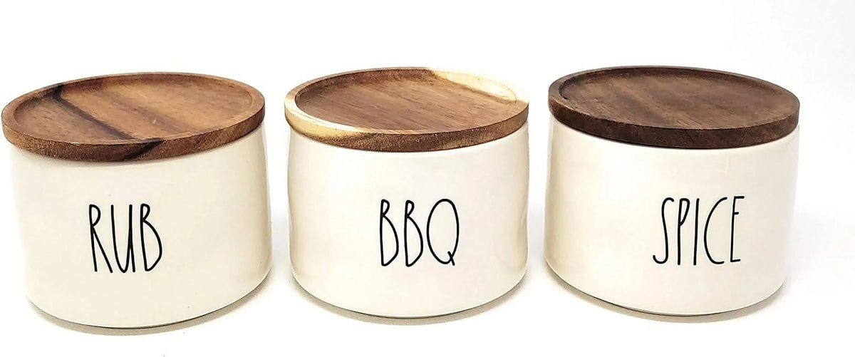 Rae Dunn Canister Set SPICE, BBQ, RUB