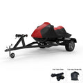 Weatherproof Jet Ski Cover For YAMAHA Wave Runner FX 2006-2011 - RED / Black Color - All Weather - Trailerable - Protects from Rain, Sun, UV Rays, And More! Includes Trailer Straps And Storage Bag