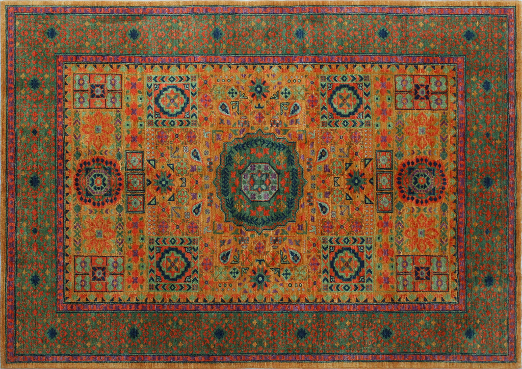 Aria Lemuel Gold/Green Rug, 5'7" x 7'8"